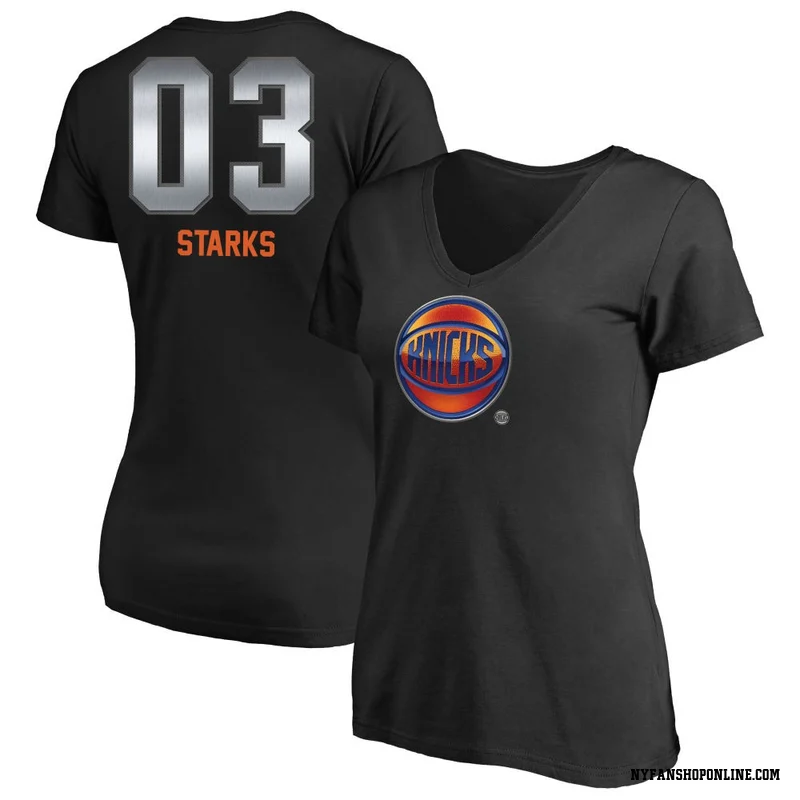Black Women's John Starks New York Knicks Midnight Mascot T-Shirt