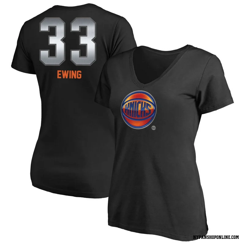 Black Women's Patrick Ewing New York Knicks Midnight Mascot T-Shirt