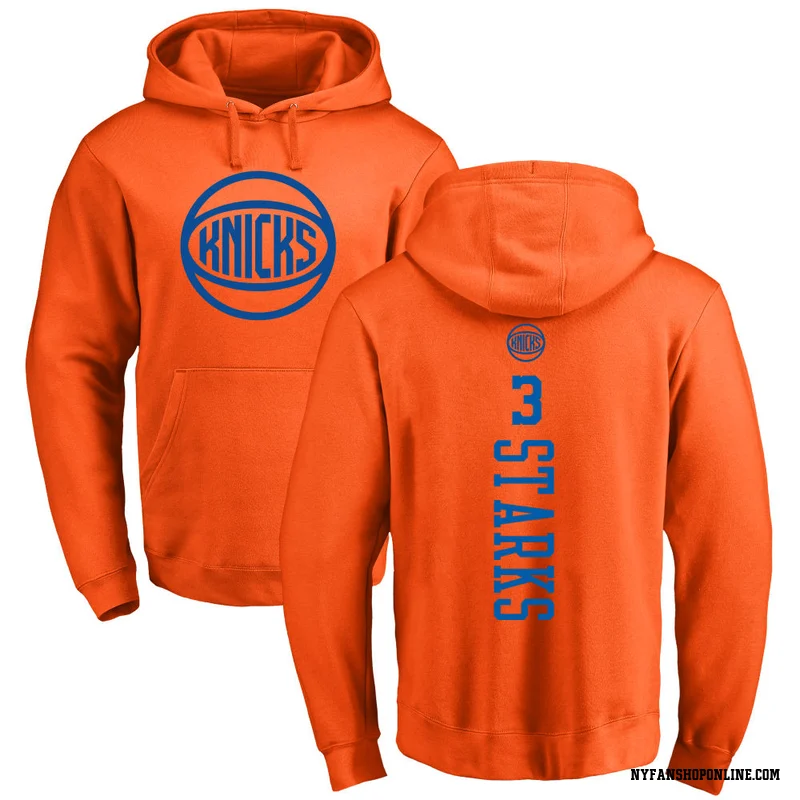 Orange Men's John Starks New York Knicks One Color Backer Pullover Hoodie