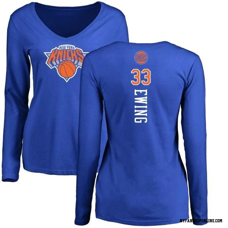 Royal Women's Patrick Ewing New York Knicks Backer Long Sleeve T-Shirt