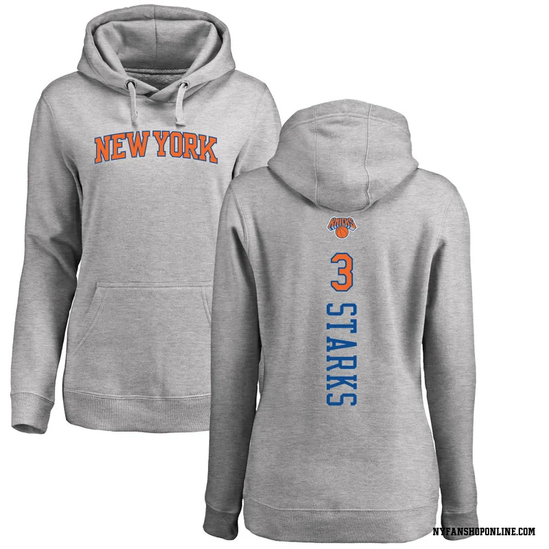 Women's John Starks New York Knicks Ash Backer Pullover Hoodie