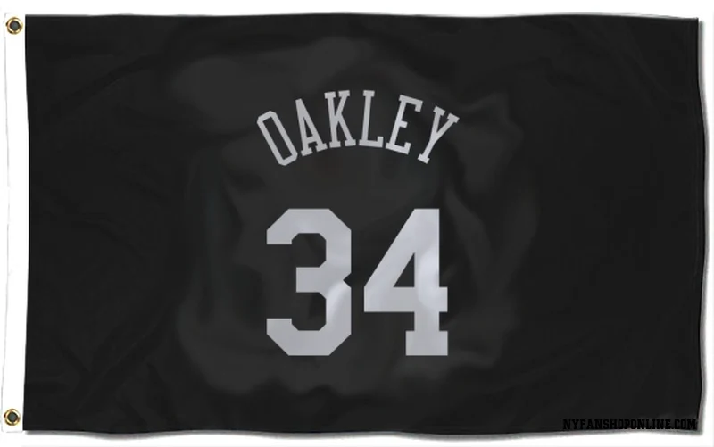 Black New York Knicks  Charles Oakley  Flag (3 X 5)