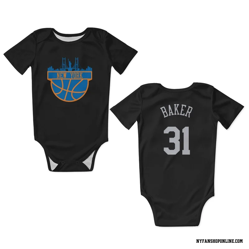 Black New York Knicks  Ron Baker  Newborn & Infant Bodysuit