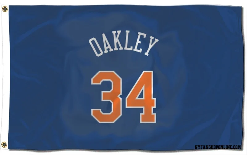 Blue New York Knicks  Charles Oakley  Flag (3 X 5)