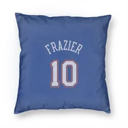 Blue New York Knicks  Walt Frazier  White Pillow Cover (18 X 18)