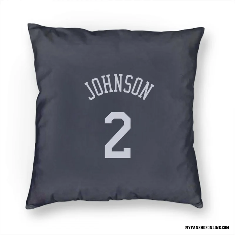 Navy New York Knicks  Larry Johnson  Pillow Cover (18 X 18)