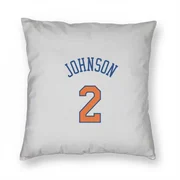 White New York Knicks  Larry Johnson  Pillow Cover (18 X 18)