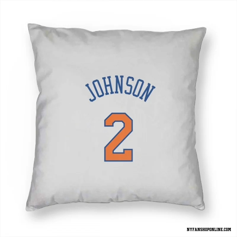 White New York Knicks  Larry Johnson  Pillow Cover (18 X 18)