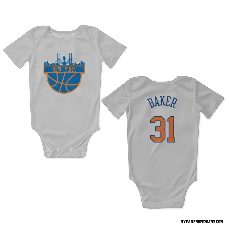 White New York Knicks  Ron Baker  Newborn & Infant Bodysuit